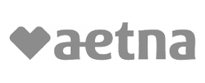 The image displays a logo with the text 'Aetna' and a heart symbol, indicating a connection between Aetna and health care services.