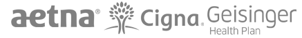 The image shows a logo with text that reads Aetna above a stylized tree, followed by additional text that says Celtic and below that, Health Plan. The logo also features a graphic of a leaf.