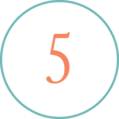 The image displays a circular icon with a white background and a number  5  at its center, within a blue circle.