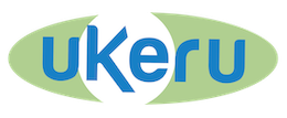 The image shows a logo with the text  UKERU  alongside a graphic element resembling a stylized globe, suggesting an international theme related to the name.